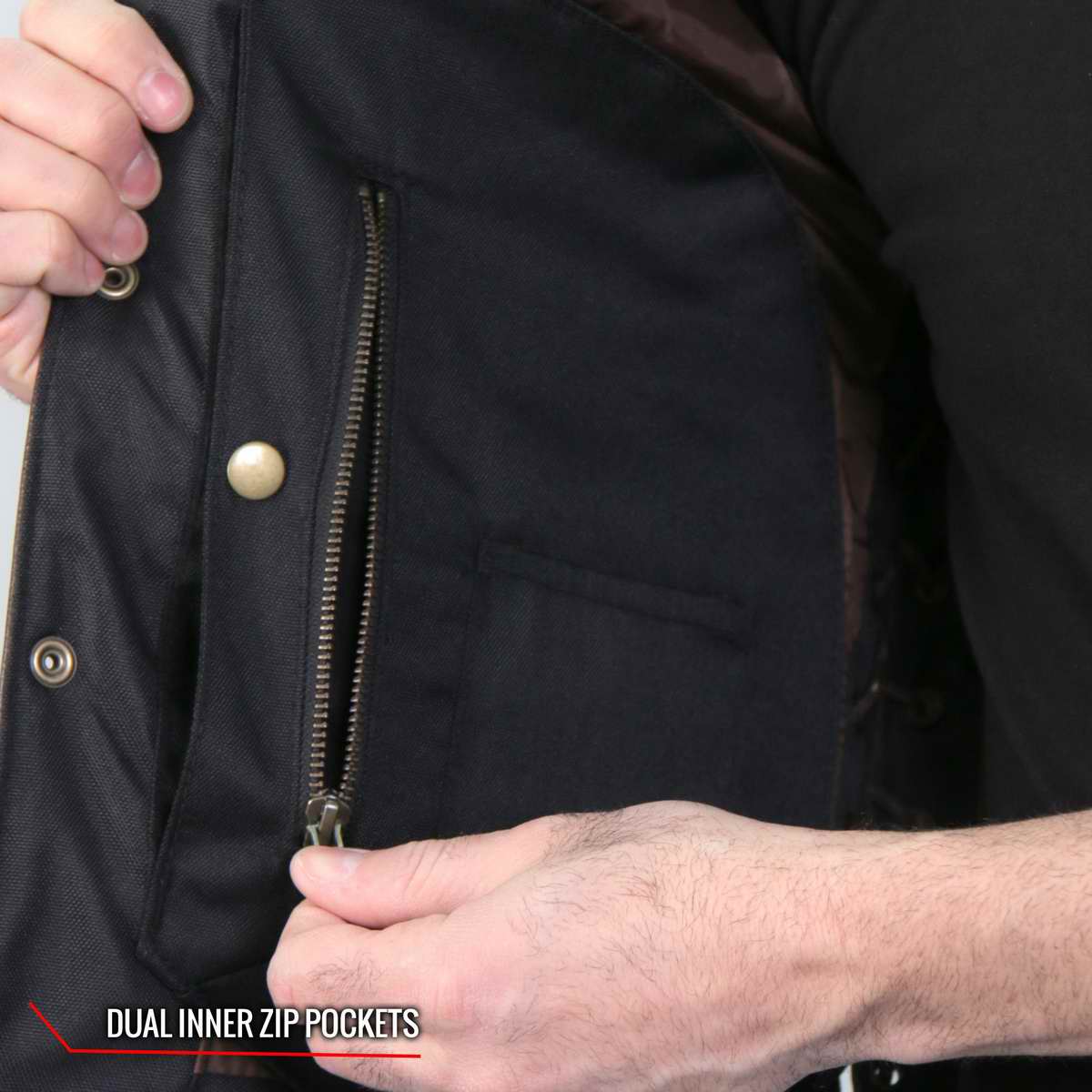 Hot Leathers Men's Retro Brown 'Side Lace' Club Leather Vest, VSM1040 — image 4