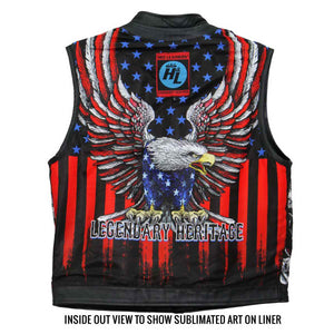 Hot Leathers VSM1052 Men's Black Patriotic Conceal and Carry Leather Vest — image 2