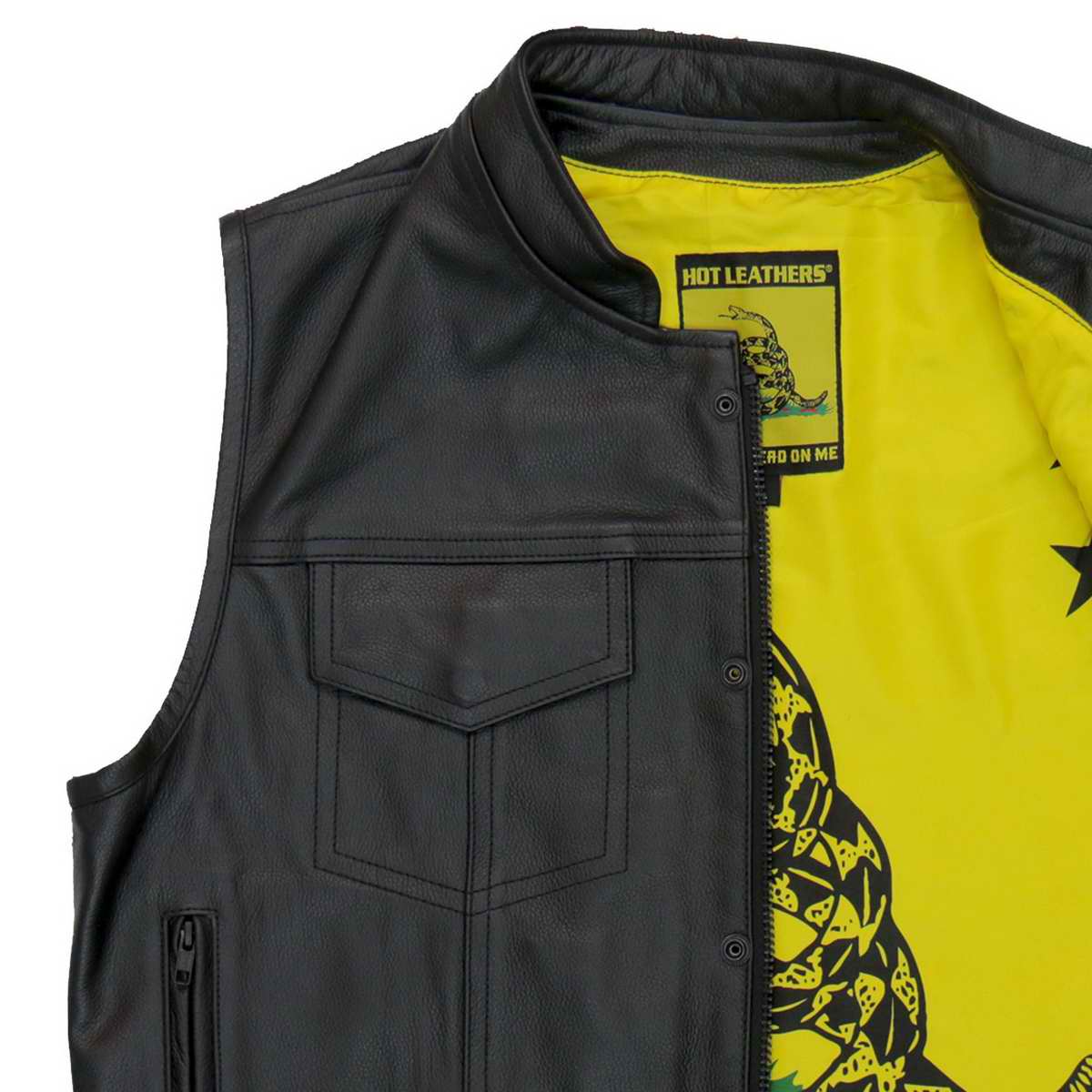 Hot Leathers VSM1053 Men's Black Dont Tread On Me Conceal and Carry Leather Vest — image 13