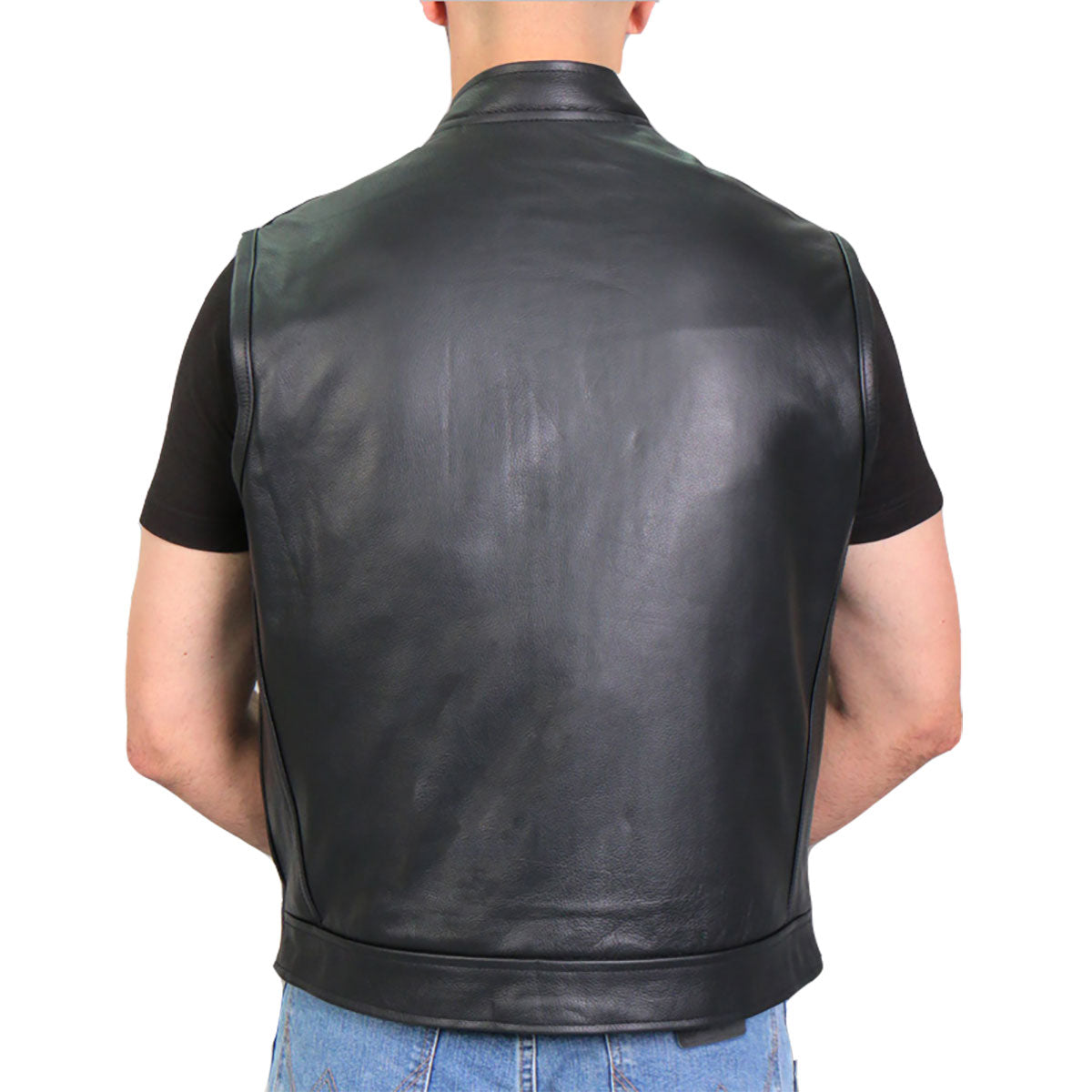 Hot Leathers VSM1050 Men’s Black Paisley Green Conceal and Carry Leather Vest — image 4