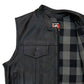 Hot Leathers VSM1059 Men's Black Flannel Grey Conceal and Carry Leather Vest — image 13