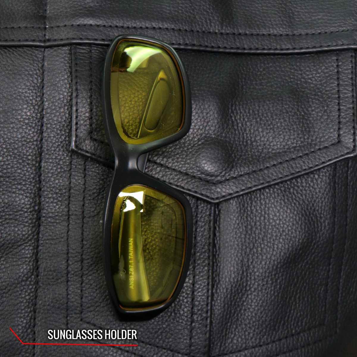 Hot Leathers VSM1059 Men's Black Flannel Grey Conceal and Carry Leather Vest — image 10