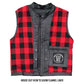 Hot Leathers VSM1060 Men's Black Flannel Red Conceal and Carry Leather Vest — image 5