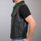 Hot Leathers VSM1060 Men's Black Flannel Red Conceal and Carry Leather Vest — image 14