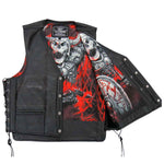 Hot Leathers VSM1064 Men's Black 'Viking Warrior' Conceal and Carry Side Lace Leather Vest — image 1