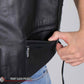 Hot Leathers VSM1065 Men's Black Wooded Eagle Conceal and Carry Side Lace Leather Vest — image 11