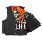 Hot Leathers VSM1066 Men's Black V-Twin Eagle Conceal and Carry Side Lace Leather Vest — image 1