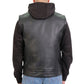 Hot Leathers VSM1202 Men's Black '2-in-1' Conceal and Carry Leather Vest with Hoodie — image 2