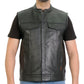 Hot Leathers VSM1202 Men's Black '2-in-1' Conceal and Carry Leather Vest with Hoodie — image 6