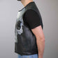 Hot Leathers VSM2001 Men's Black ‘Jumbo Skull’ Conceal and Carry Leather Vest — image 2