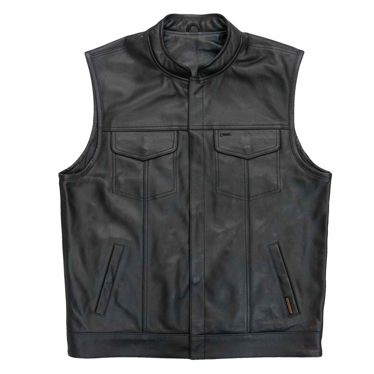 Hot Leathers VSM2002 Men's Black 'Back Off Finger' Conceal and Carry Leather Vest — image 2