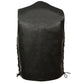 Men’s XS103 Classic Black Side Laced Biker Leather Vest — image 2