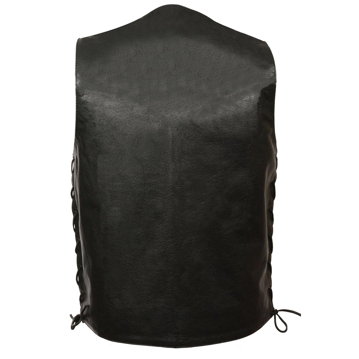 Men’s XS103 Classic Black Side Laced Biker Leather Vest — image 2