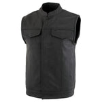 Milwaukee Leather Men's Barrage Flat Black Leather Motorcycle Club Style Vest - LKM3790 — image 1