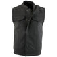Milwaukee Leather Men's Barrage Flat Black Leather Motorcycle Club Style Vest - LKM3790 — image 8
