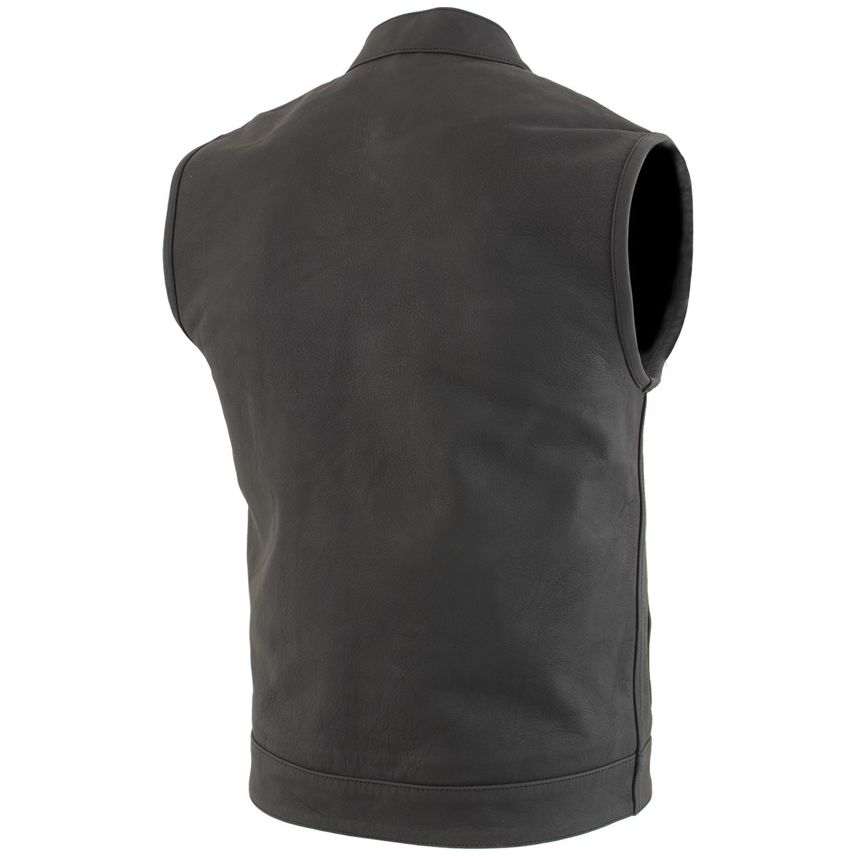 Milwaukee Leather Men's Barrage Flat Black Leather Motorcycle Club Style Vest - LKM3790 — image 10