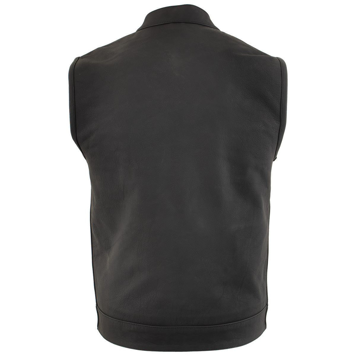 Milwaukee Leather Men's Barrage Flat Black Leather Motorcycle Club Style Vest - LKM3790 — image 6