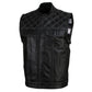 Milwaukee Leather LKM3784 Men's Classic Black Leather Motorcycle Rider Vest Stars and Stripes Design w/ USA Flag Liner — image 9