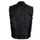 Milwaukee Leather LKM3784 Men's Classic Black Leather Motorcycle Rider Vest Stars and Stripes Design w/ USA Flag Liner — image 7