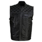 Milwaukee Leather LKM3784 Men's Classic Black Leather Motorcycle Rider Vest Stars and Stripes Design w/ USA Flag Liner — image 8