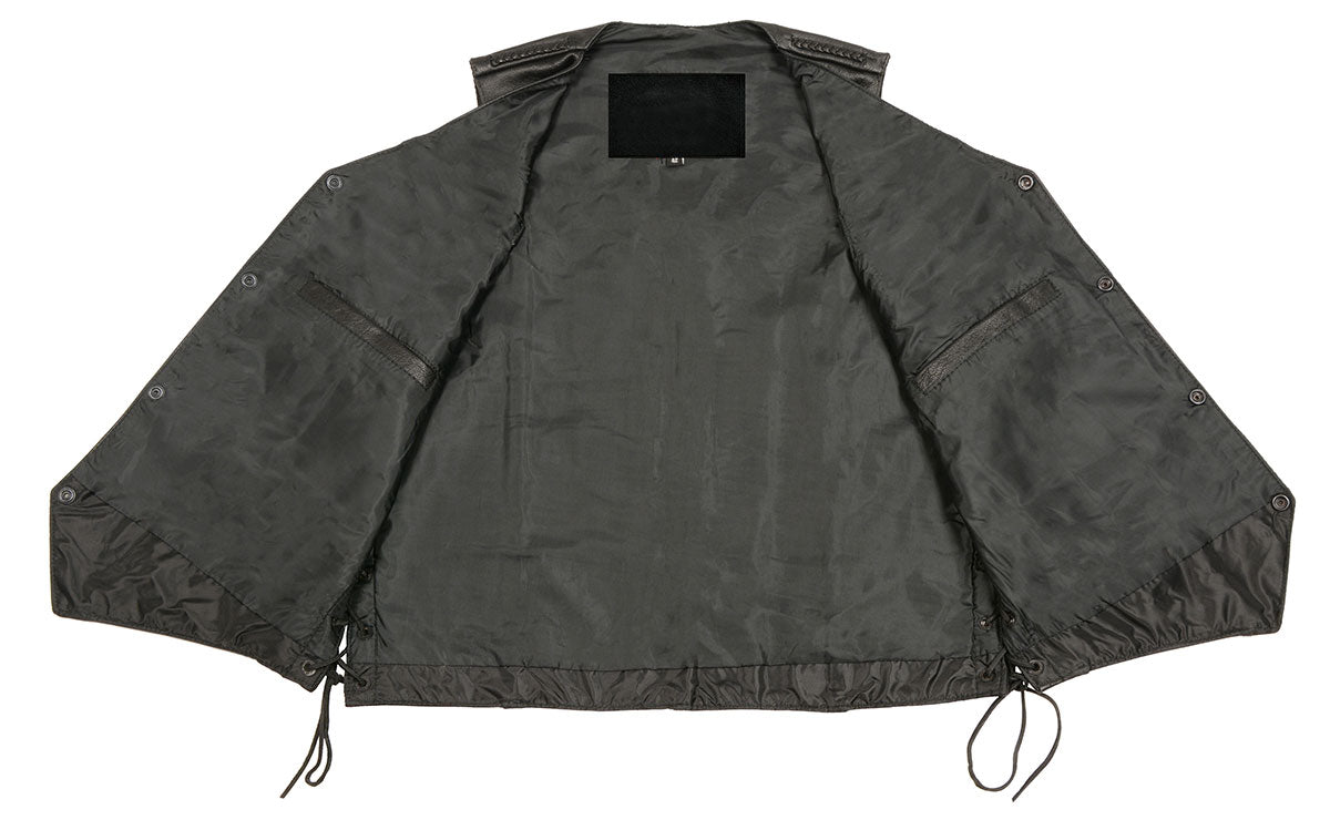 Men’s XS13512 Black Classic Braided Motorcycle Biker Vest — image 2