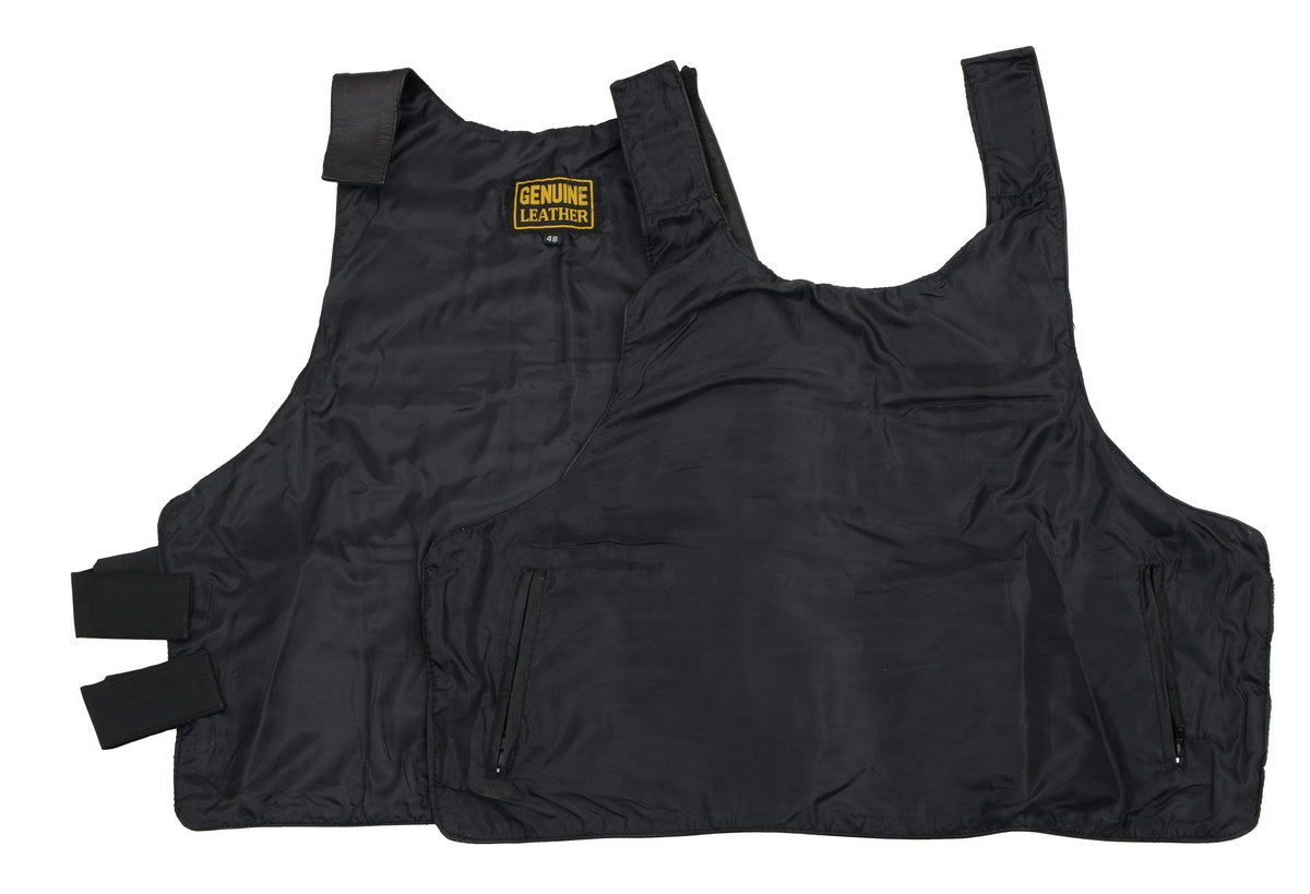 Milwaukee Leather SH1367 Men's Black Leather Swat Style Rider Vest w/ Plain Back Panel for Club Patches — image 5