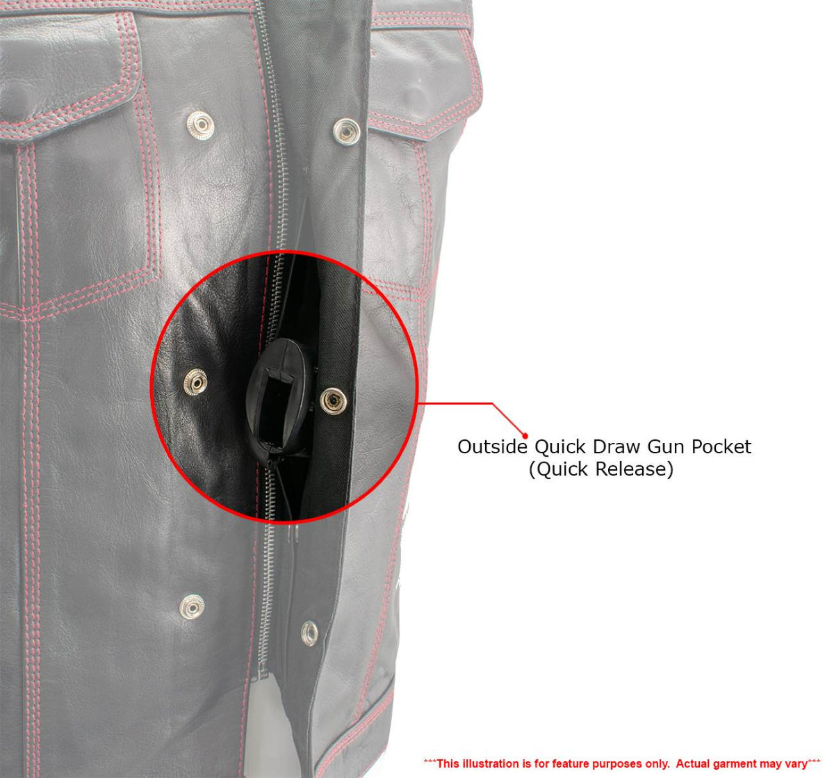 Milwaukee Leather Men's Redline Ledger Club‑Style Motorcycle Premium Leather Vest w/ Red Stitching LKM3788 — image 6
