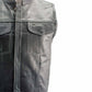 Milwaukee Leather LKM3781 Men's Black Premium Leather Motorcycle Biker Rider Vest w/ White Stitching and Paisley Liner — image 9