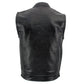 Milwaukee Leather LKM3781 Men's Black Premium Leather Motorcycle Biker Rider Vest w/ White Stitching and Paisley Liner — image 8