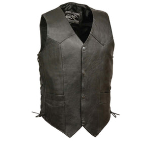 Event Leather XS5315 Men's Black Classic Side Lace Leather Vest — image 1