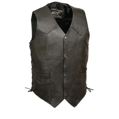 Event Leather XS5315 Men's Black Classic Side Lace Leather Vest — image 1