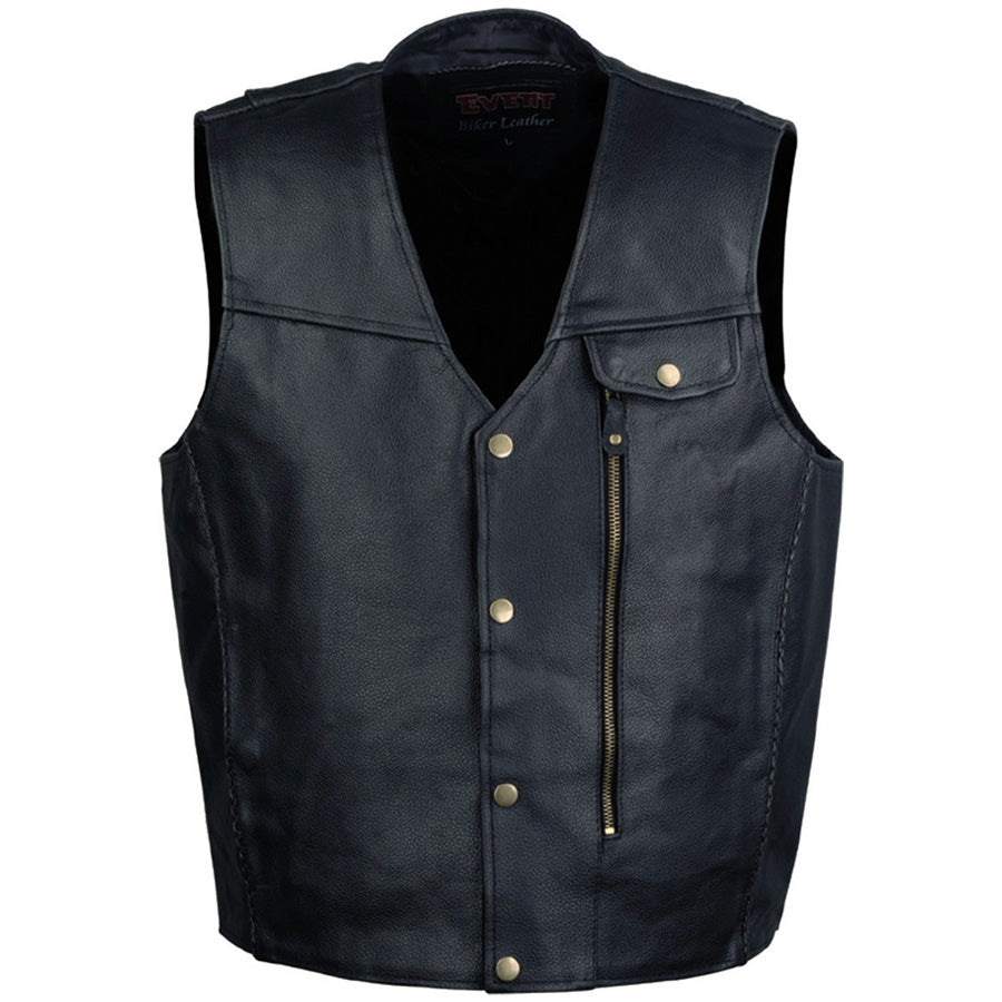 Event Leather XS5381 Men's Classic Black ‘Pistol Pete’ Leather Vest — image 1