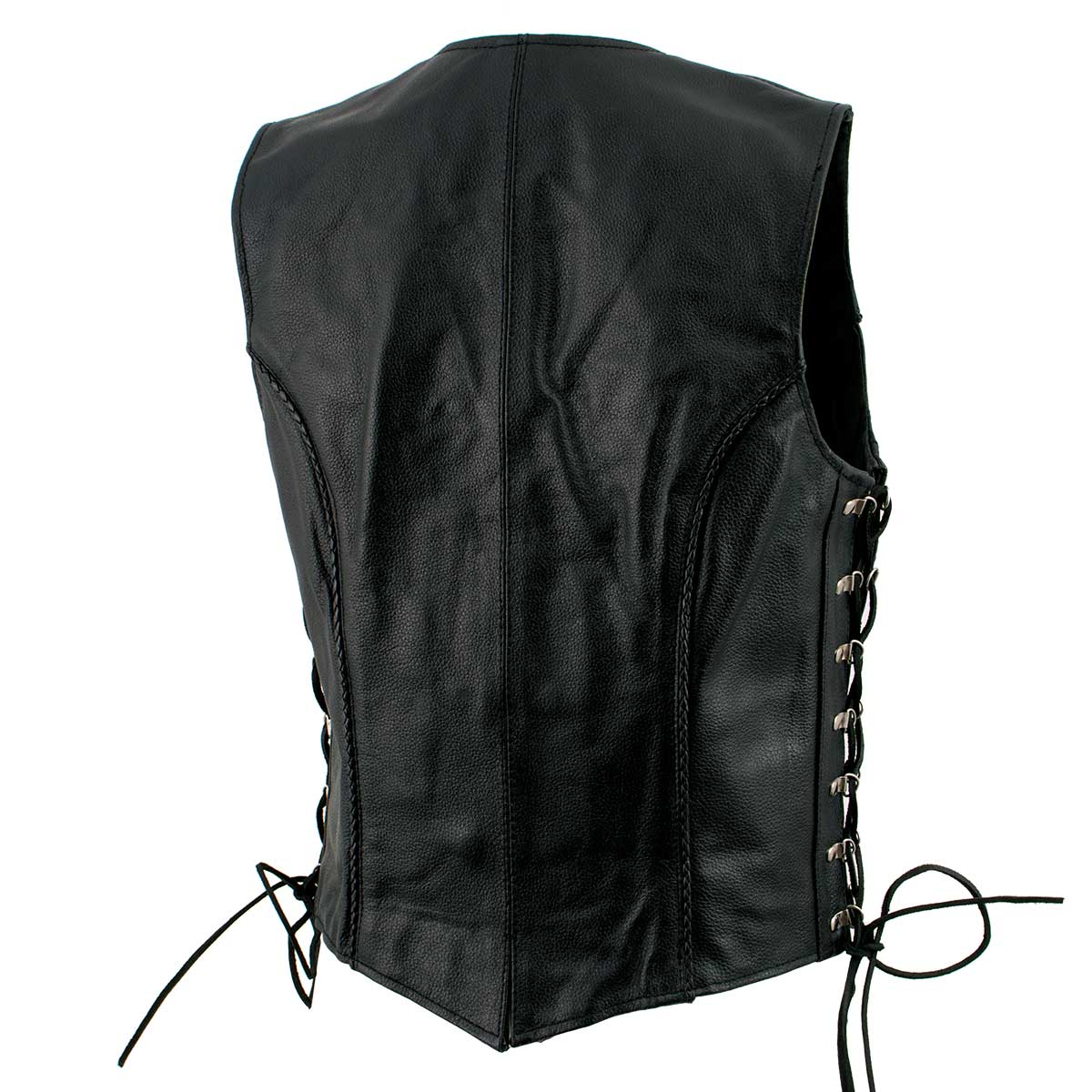 Women's XS761 Classic Braided Leather Vest with Side Laces - image 7