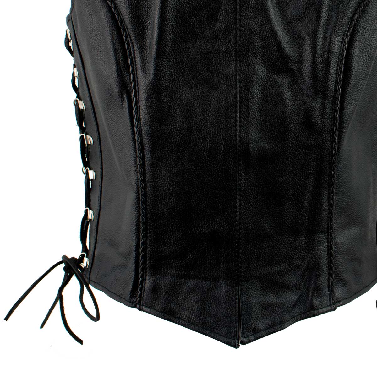 Women's XS761 Classic Braided Leather Vest with Side Laces - image 4