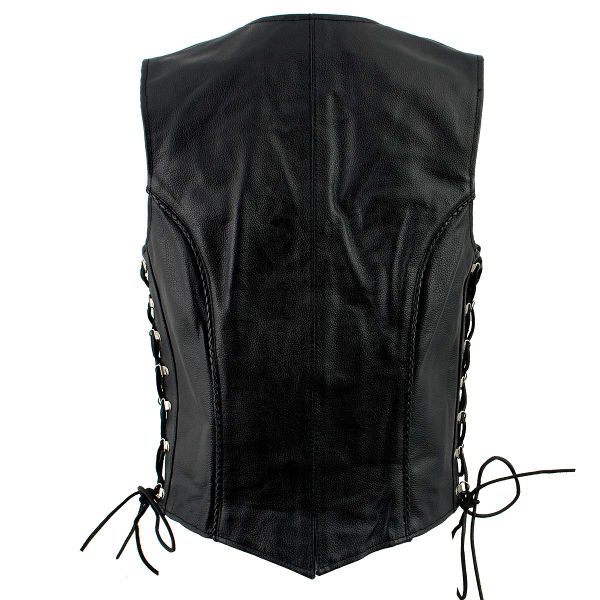 Women's XS761 Classic Braided Leather Vest with Side Laces - image 2