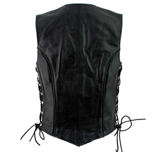 Women's XS761 Classic Braided Leather Vest with Side Laces - image 2