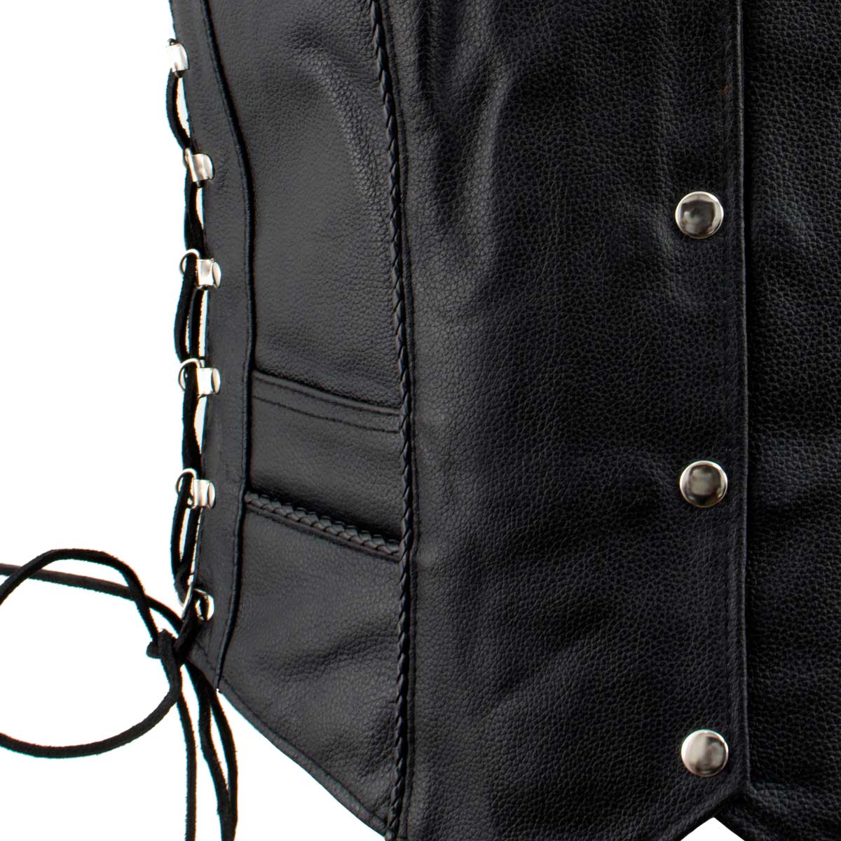 Women's XS761 Classic Braided Leather Vest with Side Laces - image 5
