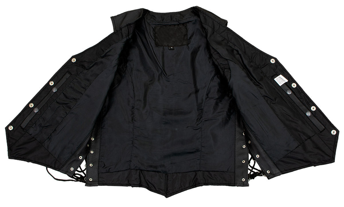 Women's XS761 Classic Braided Leather Vest with Side Laces - image 3