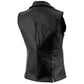 Women's XS773 Black Zippered M/C Lapel Leather Vest - image 8