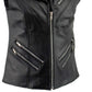 Women's XS773 Black Zippered M/C Lapel Leather Vest - image 5