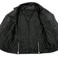 Women's XS773 Black Zippered M/C Lapel Leather Vest - image 3