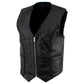 Women's XS776 Black Braided Motorcycle Leather Vest with Zipper Closure - image 8