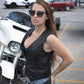 Women's XS776 Black Braided Motorcycle Leather Vest with Zipper Closure - image 4