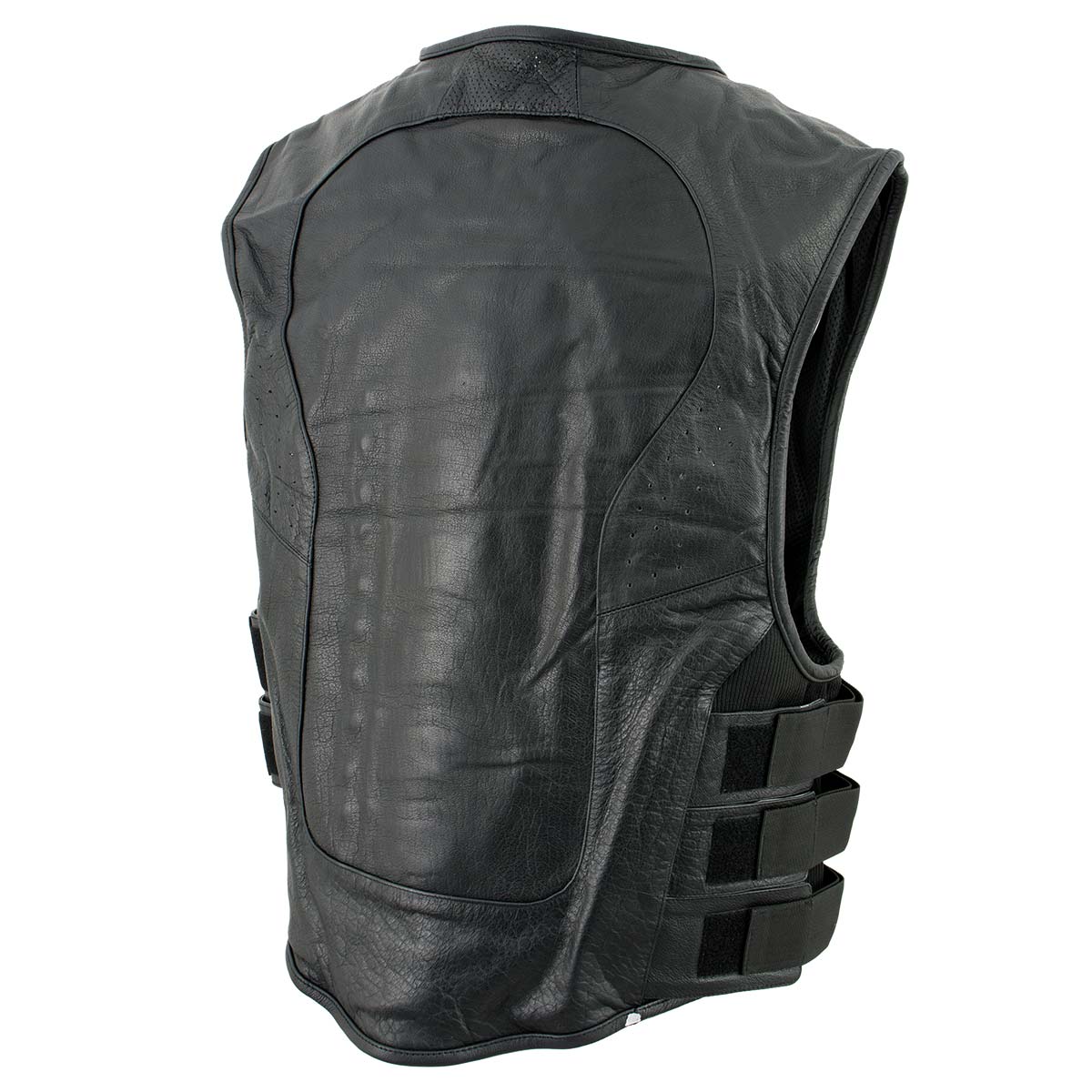Leather King XSM1467 Men's Classic Black Leather Vest with Back Armor — image 5