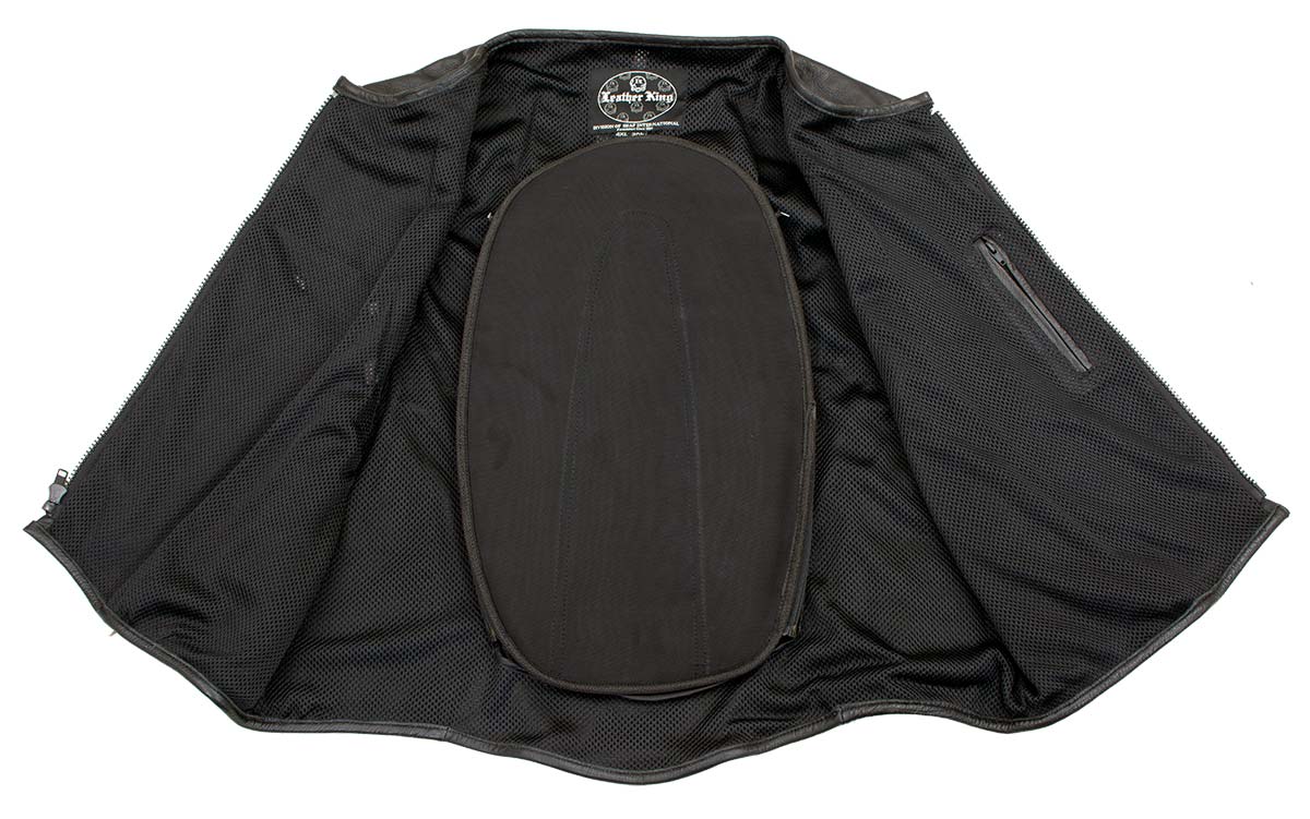 Milwaukee Leather SH1467 Men's Classic Black Leather Vest with Back Padding — image 3