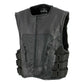 Leather King XSM1467 Men's Classic Black Leather Vest with Back Armor — image 6