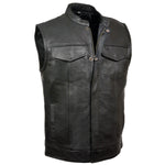 Z1R3710 Men’s ’30-06’ Black Motorcycle Leather Vest — image 1
