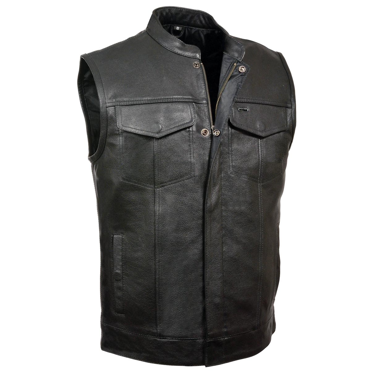 Z1R3710 Men’s ’30-06’ Black Motorcycle Leather Vest — image 1