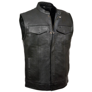 Z1R3710 Men’s ’30-06’ Black Motorcycle Leather Vest — image 1