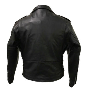 Men's Traditional Premium Motorcycle Jacket with Side Laces